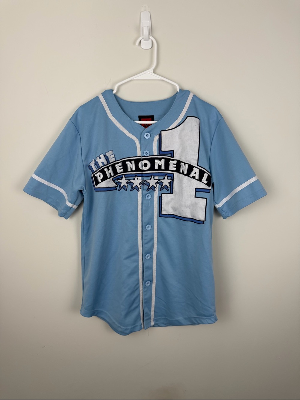 WWE Men’s Light Blue Jersey with White and Navy Accents